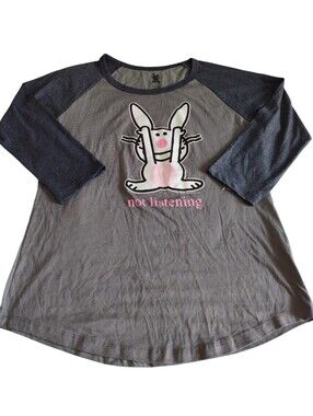 Happy Bunny Youth XXL T-Shirt Grey